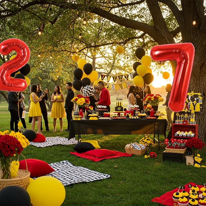 40 Inch Red Foil Number 7 Balloon - Image 4
