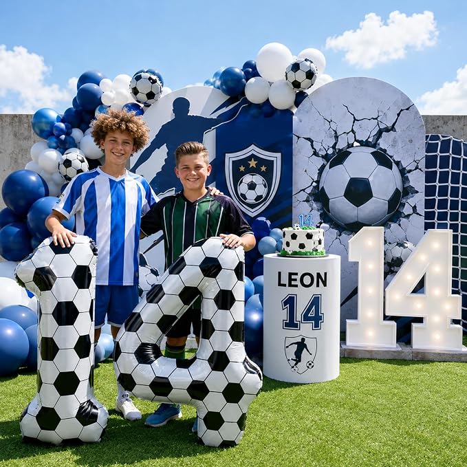 Soccer 14 Balloon Number, 40 Inch Soccer Number 14 Foil Balloon - Image 3