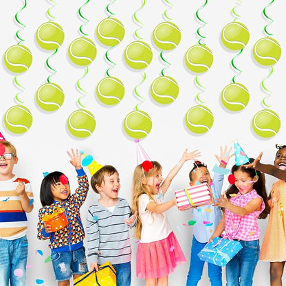 60pcs Tennis Party Foil Swirl Decorations Tennis Ball Ceiling Hanging Banners - Image 6