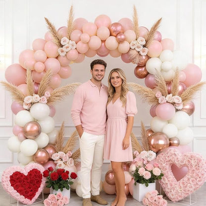 Pink White Balloon Arch Kit, Boho Balloon Garland - Image 4