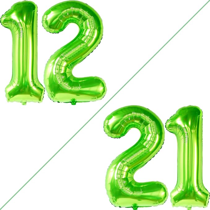 KatchOn Light Green 12 Balloon Number 40 Inch | Lime Green 12 Balloon, Happy - Image 4