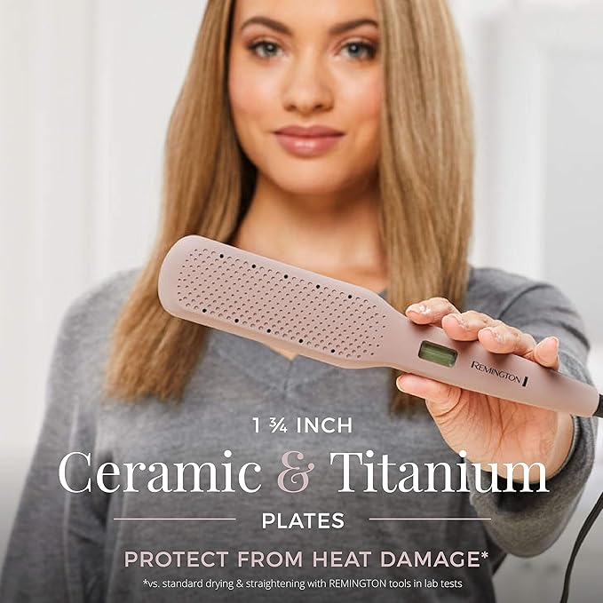 Remington Wet2Straight Hair Straightener/Flat Iron, 450°F Salon High Heat, 1 3/4" Inch Plates, Mauve (Pack of 2)