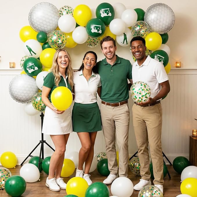 Green Yellow Golf Balloons, - Image 5