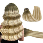 GOO GOO Clip in Hair Extensions Real Human Hair, Remy Human Hair Extensions Clip ins for Women, Natural Human Hair, 22inch 150g 7Pcs, 5A/90/16F Bahamian Balayage