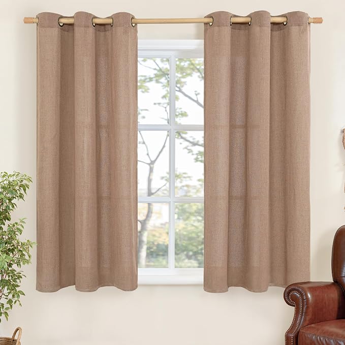 YoungsTex Mocha Brown Linen Curtains 54 Inch Length by YoungsTex