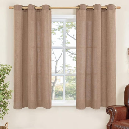 YoungsTex Mocha Brown Linen Curtains 54 Inch Length by YoungsTex