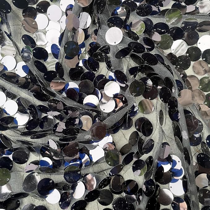 9FTx10FT Black Large Sequin Backdrop 1 Panel | 18MM Large Sequins, Glitter - Image 4