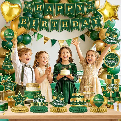 Green Gold Birthday Decorations Set - Image 5
