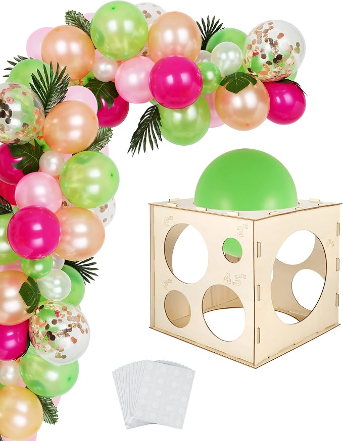 Auihiay 12 Holes Wood Balloon Sizer Cube, Balloon Measure Box | Collapsible - Image 2