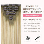 GOO GOO Clip in Hair Extensions Real Human Hair, Remy Human Hair Extensions Clip ins for Women, Natural Human Hair, 24inch 160g 7Pcs, 5A/90/16F Bahamian Balayage