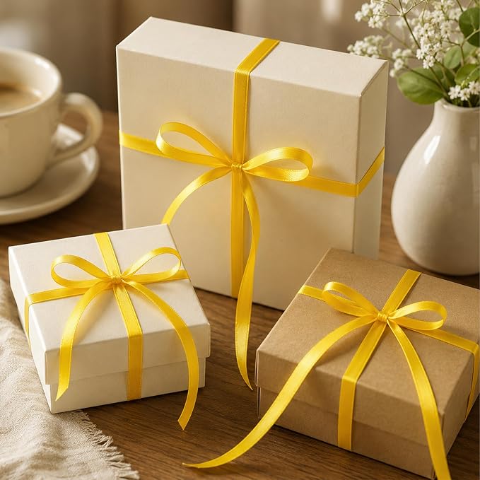 30Yards 3/8In Yellow Thin Ribbon - Image 5