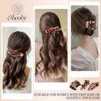 Obeoby 10 Pcs Flat Hair Clips for Women, 3 Styles French Flat Claw Clips for Thin Thick Hair, Medium Duckbill No Slip Hair Accessories Barrettes Girls（Tortoiseshell）