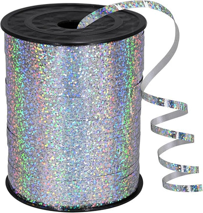 500 Yards Silver Shiny Curling Ribbon Shiny Metallic Roll by Gliberli