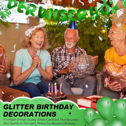 Fulmoon Set of 3 Pre Strung Older Wiser Hotter Glitter Banner Funny Birthday - Image 6