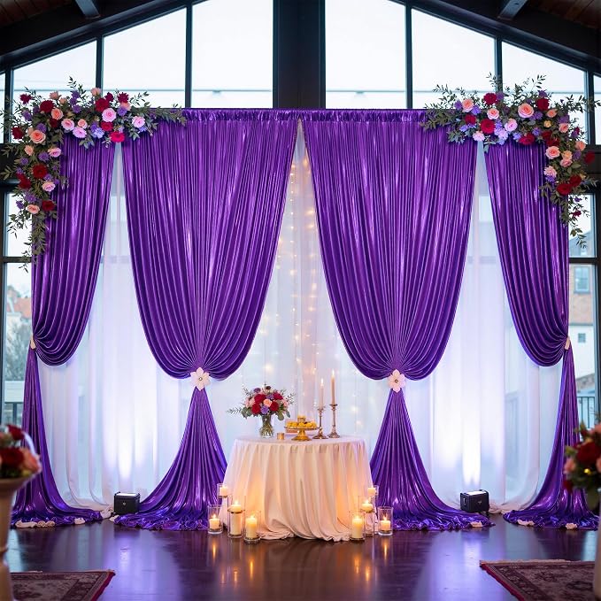 40ftx10ft Shimmer Purple Sequin Backdrop Curtain - Image 6