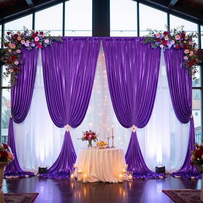 30ftx10ft Shimmer Purple Sequin Backdrop Curtain - Image 6