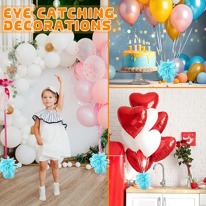 8 Pcs Baby Blue Metallic Balloon Weights Holder Anchors Balloon Holder Weights - Image 4