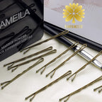 100PCS 2.4Inch Bobby Pins Bronze,Pain-Free Bobby Pins for All Hair Types,Hair Pins for Women Girls,Hairpins for Buns with Box(Bronze)