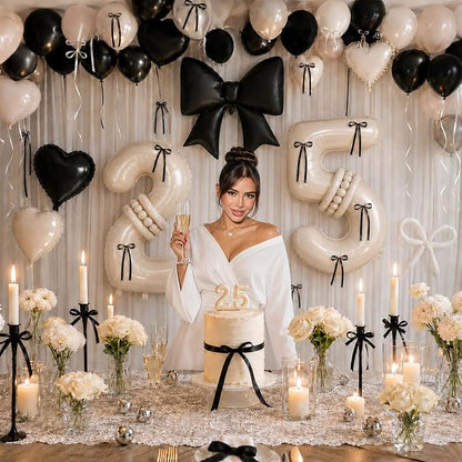 40 Inch Cream Balloon Number 25 - Image 4