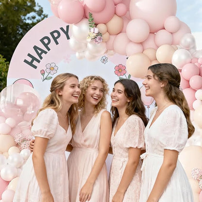 Vintage Pearl Pink Balloon Arch Kit 149 Pieces, Blush White Balloon Garland Set - Image 7