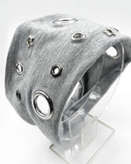Grommet Headband for Women, Grey Star 23cm Hollow Out Elastic Hair Band, Eyelets Punk Grunge Stylish Hairband