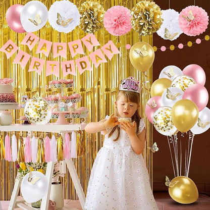 Pink and Gold Birthday Party Decorations - Image 4