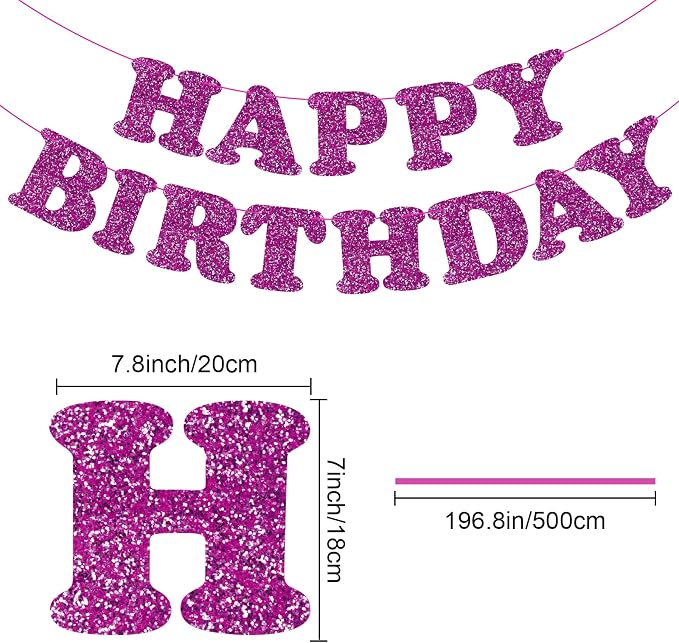 Purple Happy Birthday Banner Birthday Party Decorations Happy Birthday Banner - Image 6