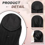 Ponytail Extension, Black Drawstring Ponytail Extension for Women Long Wavy Pony Tails Hair Extensions Synthetic Wavy Clip in Ponytail Hairpiece for Women, 20 Inch