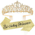 Princess Crowns Tiara for Girls, Birthday Sash for Party Decorations Supplies, Gifts for Girls Happy Birthday Party Favors Accessories