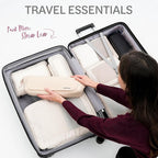 Aerotrunk Hair Tools Organizer - Hot Hair Tools Travel Bag with Heat Resistant Mat, Large Capacity Pouch for Flat Irons, Curling Wands, Hair Dryers - Beige