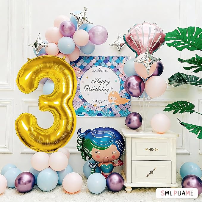40 Inch Gold Number 3 Balloon, 3rd Birthday Decoration Boys Girls | Large Self - Image 4