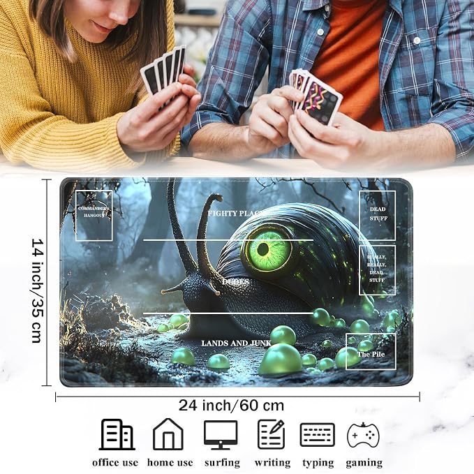 for TCG Playmat with Zones, Non-Slip Rubber Bottom Trading Card Game Mat with - Image 2
