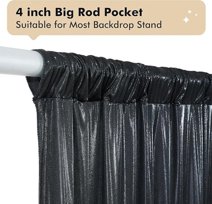 40ftx10ft Shimmer Black Sequin Backdrop Curtain - Image 7