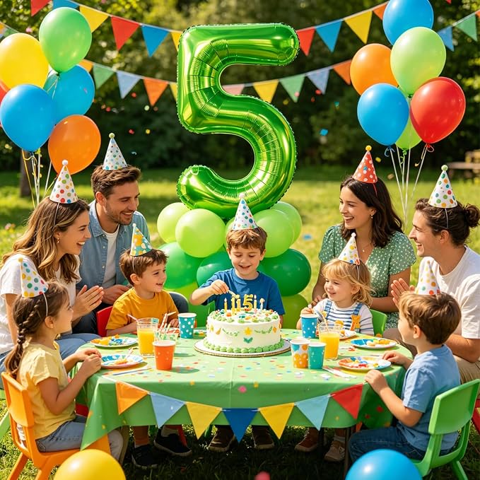 40 inch Number Balloon 0-9 Green Large Number 5 Balloons, Digital Balloons - Image 2