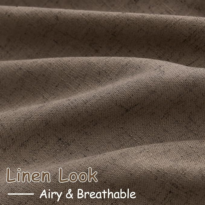 Light Brown Linen Curtains 96 Inches Long - Image 5