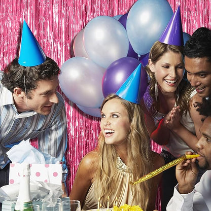 2 Pack Pink Backdrop Party Decorations Tinsel Curtain Party Backdrop Foil - Image 3