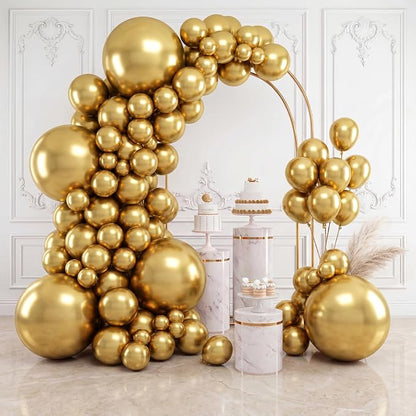 RUBFAC Balloons Metallic Gold Balloon Arch Different Sizes 154pcs | Balloon by RUBFAC