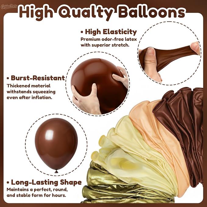 Brown Gold Balloons, Anniversary, Graduation, Wedding Party Decorations - Image 3