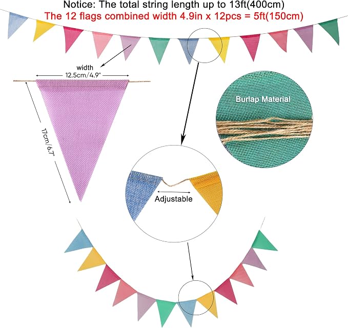Pennant Banner Flags Pastel - Image 4