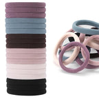 60 Pcs 2 Inch Neutrals No Damage Hair Ties for Women Thick Hair, Large Soft Seamless Nylon Fabric Ponytail Holders Elastics Band for Women