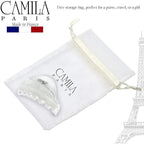 Camila Paris CP2555 French Hair Clip for Women for Thick Hair for Long Curly Wavy Hair, White, Girls Hair Claw Clips Jaw Styling Hair Accessories for Women, Strong Hold No Slip Grip, Made in France