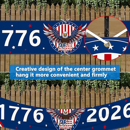 Large 250th Anniversary Banner 120" x 20" 1776-2026 250 Years Birthday America - Image 3