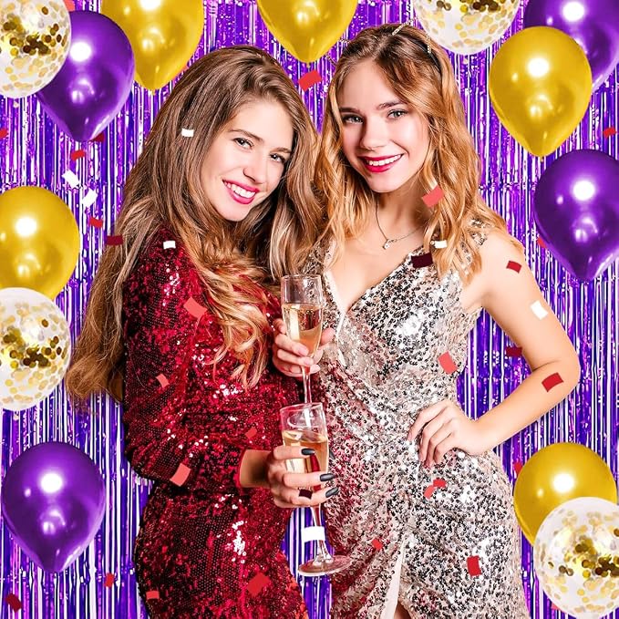 Purple Gold Balloon Garland Arch Kit - Image 2