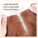 NAYOO Long Auburn Wavy Wig for Women 26 Inch Middle Part Lace Hairline Curly Wavy Wig Natural Looking Synthetic Heat Resistant Fiber Wig for Daily Party Use
