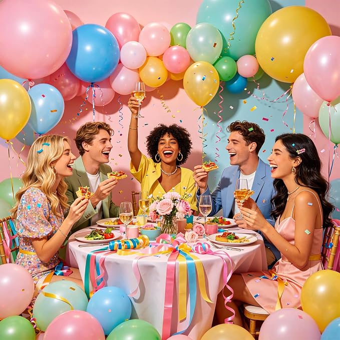 18 Inch Pastel Balloons 12 Pack Big Thick Latex Rainbow Large Multicolor Round - Image 7