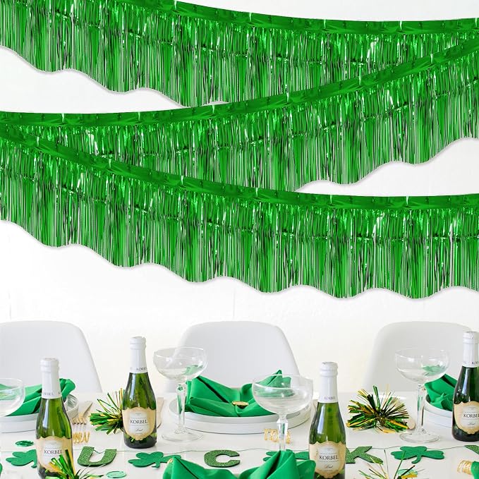 LOLStar Green Foil Fringe Tinsel Garland, Tinsel Streamers Banner, 6 Pack | - Image 8