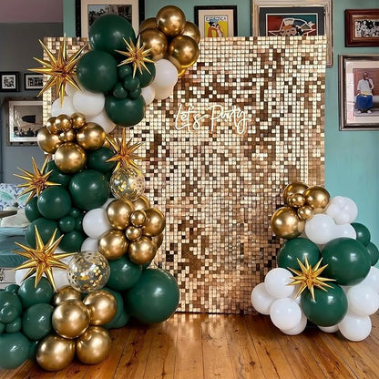 Emerald Green Gold Balloons Arch Kit - Image 6