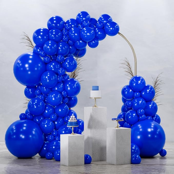 PartyWoo Royal Blue Balloons 128pcs Different Sizes Pack of 18 12 10 5 Inch by PartyWoo
