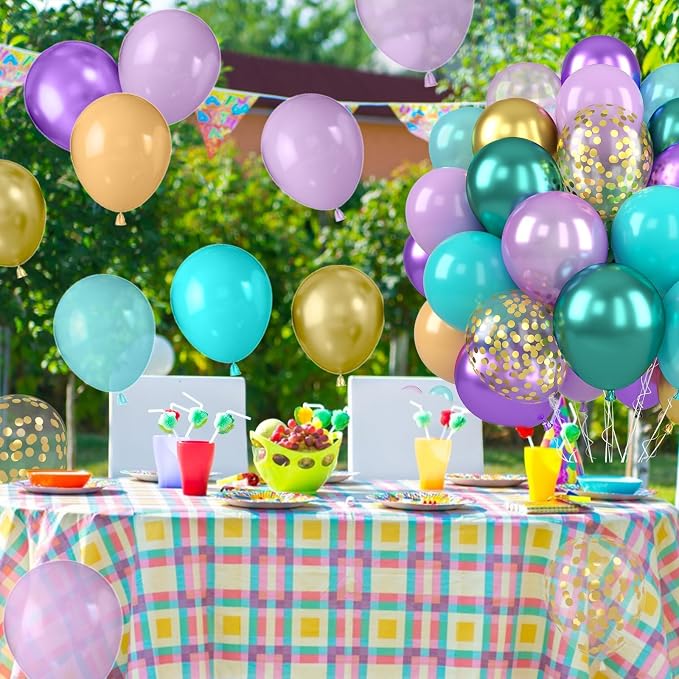 Green and Purple Balloons, for Birthday Baby Shower Engagement Mardi Gras Party - Image 6