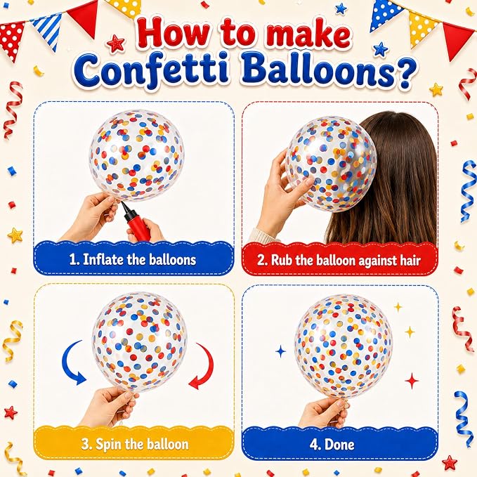 Carnival Balloons for Kids Party Decor | 12 Inch Red Yellow Blue Carnival - Image 4